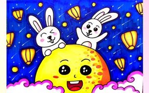关于中秋诗的画 中秋节的画简单又漂亮